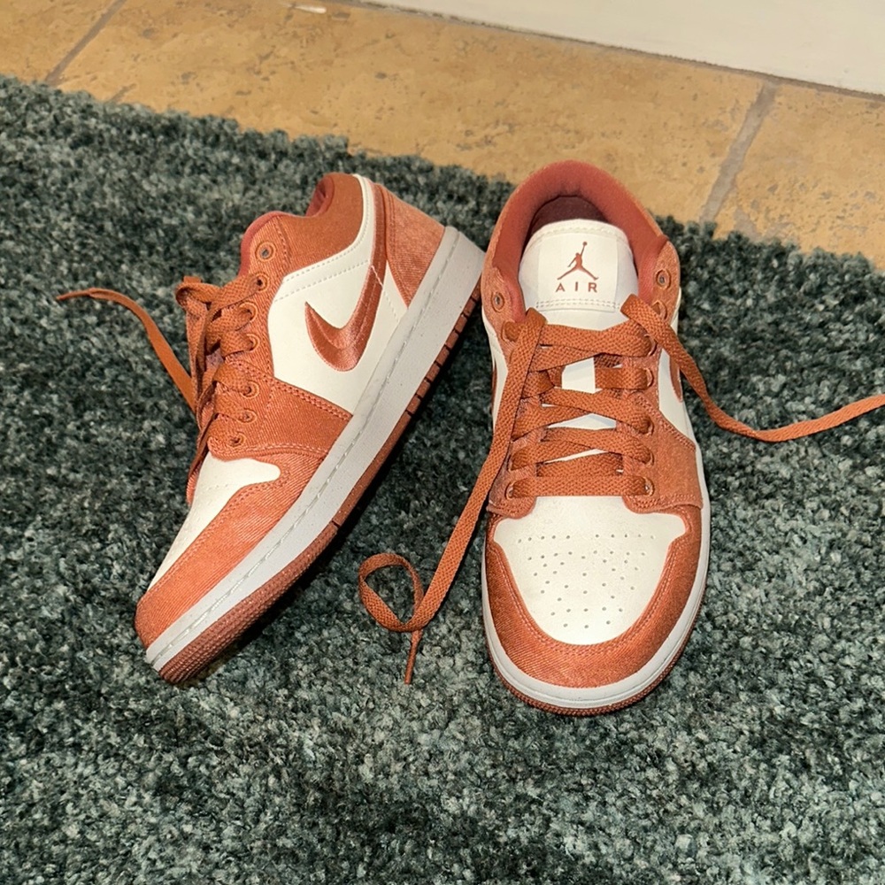 Nike Air Jordan Low Sneakers - White and Orange/Pink